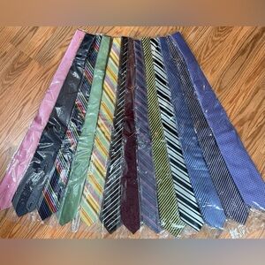 NWT Lot 13 DeSantis Collection Silk Ties Hand Made Italy USA China Striped Solid